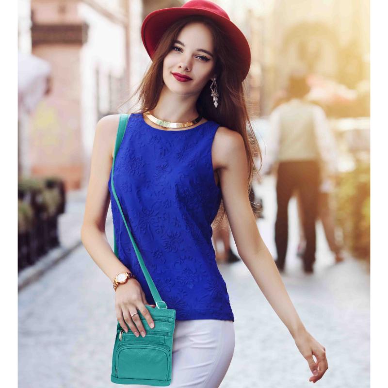 Genuine Leather Crossbody Handbag in Multiple Colors