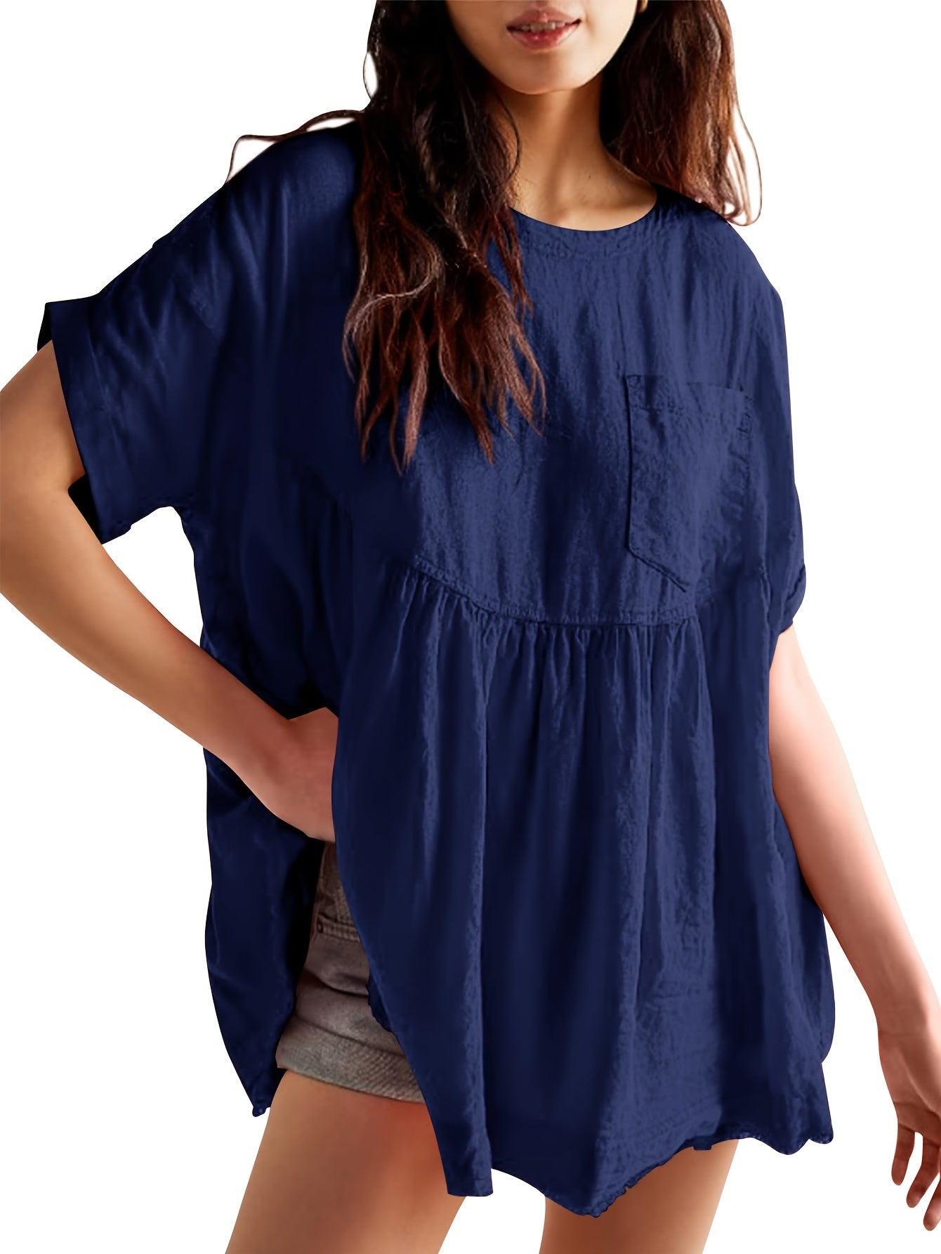Plus Size Summer Babydoll Tops for Women