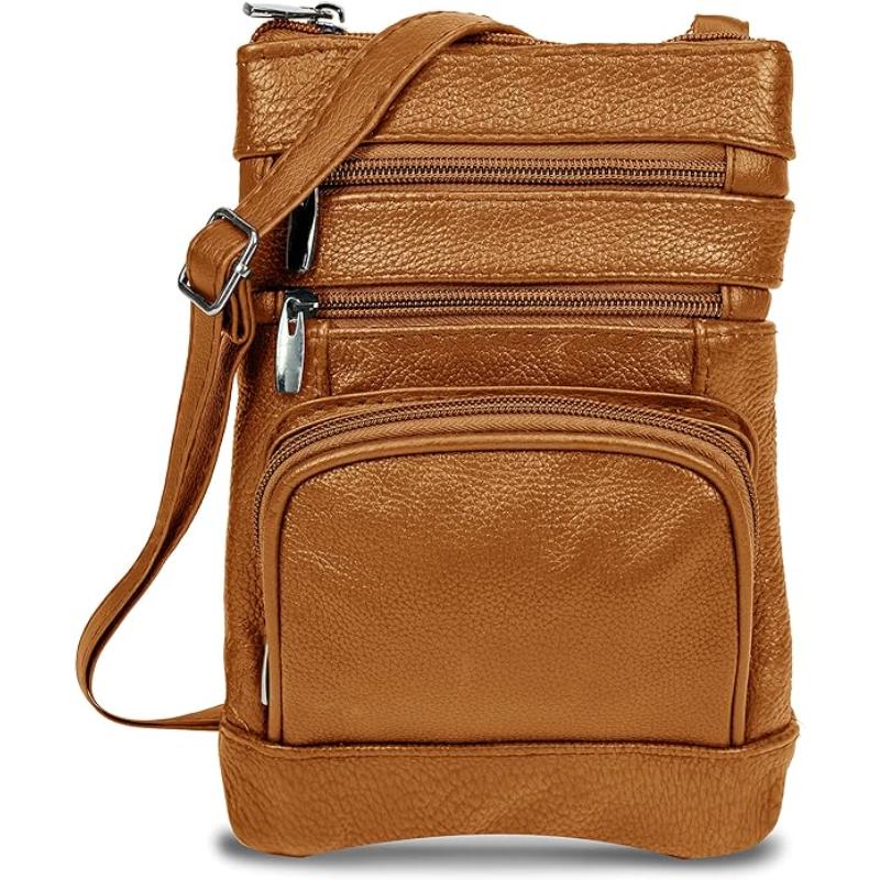 Genuine Leather Crossbody Handbag in Multiple Colors