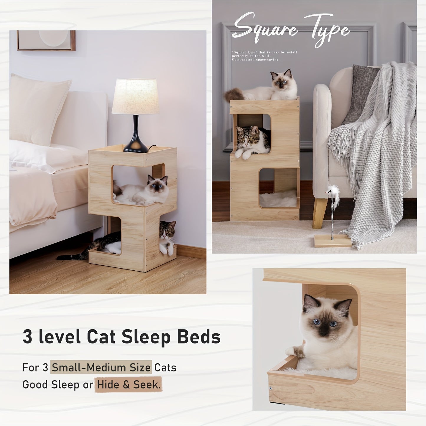 Small Modern Cat Tree With Toy