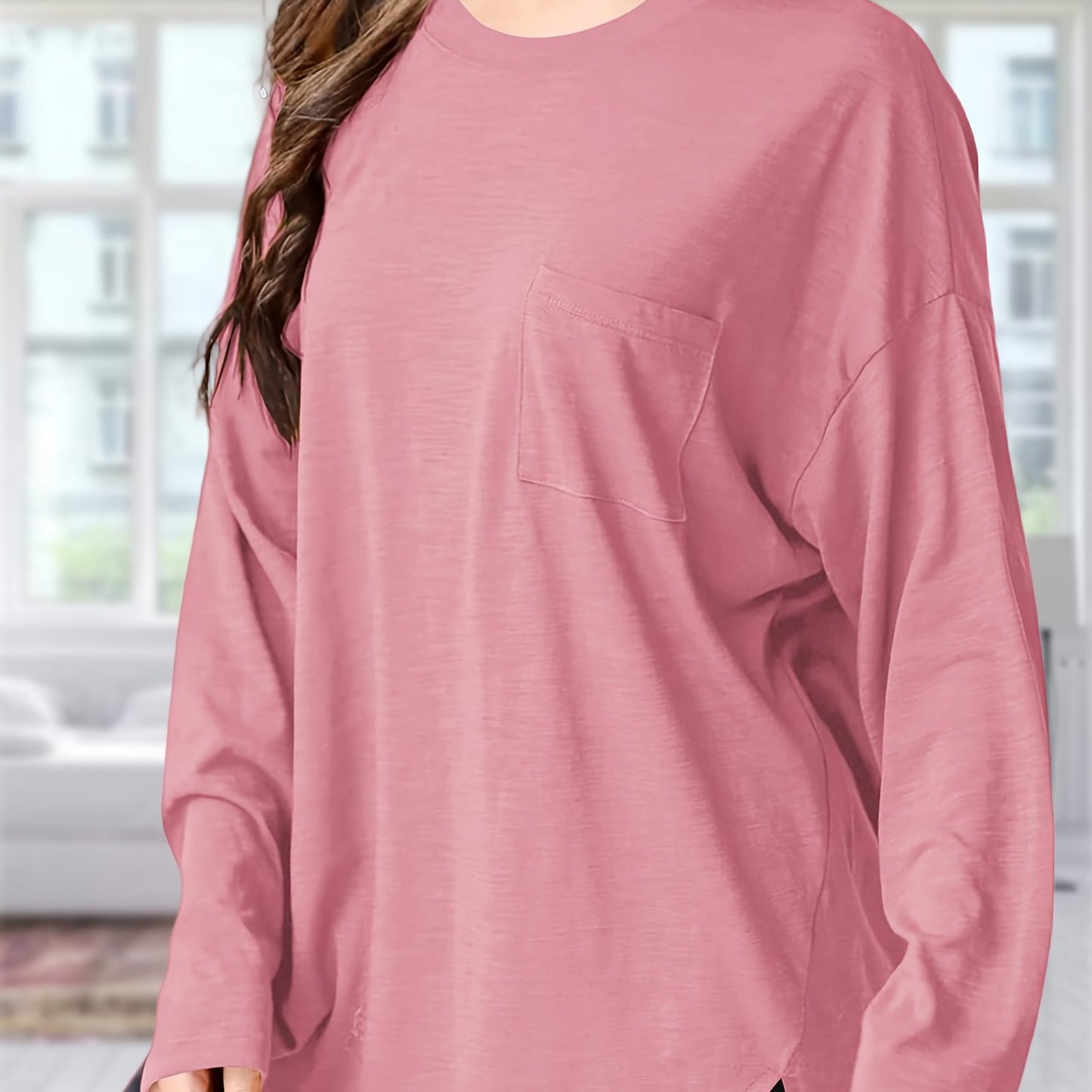 Women's Oversized Black Long Sleeve T-Shirt