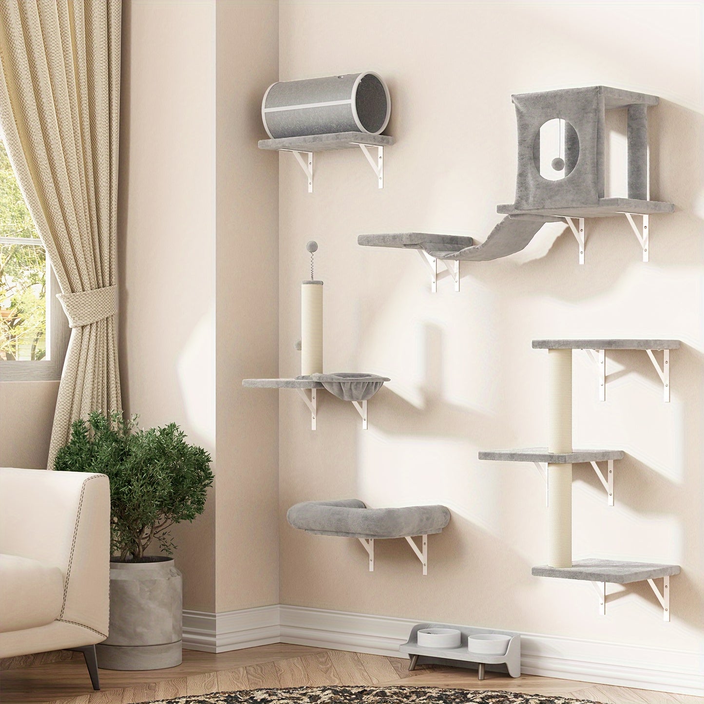 Luxury Wall Mounted Cat Furniture Set for Stylish Indoor Spaces
