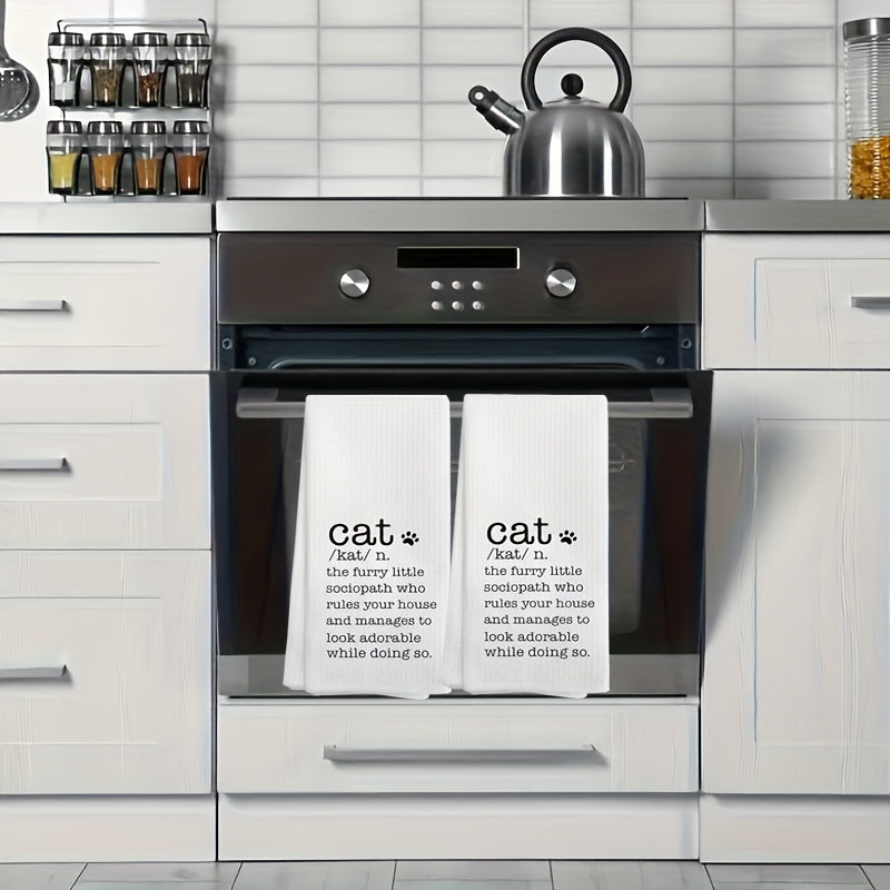 Funny Kitchen Towel with feline Psychopath