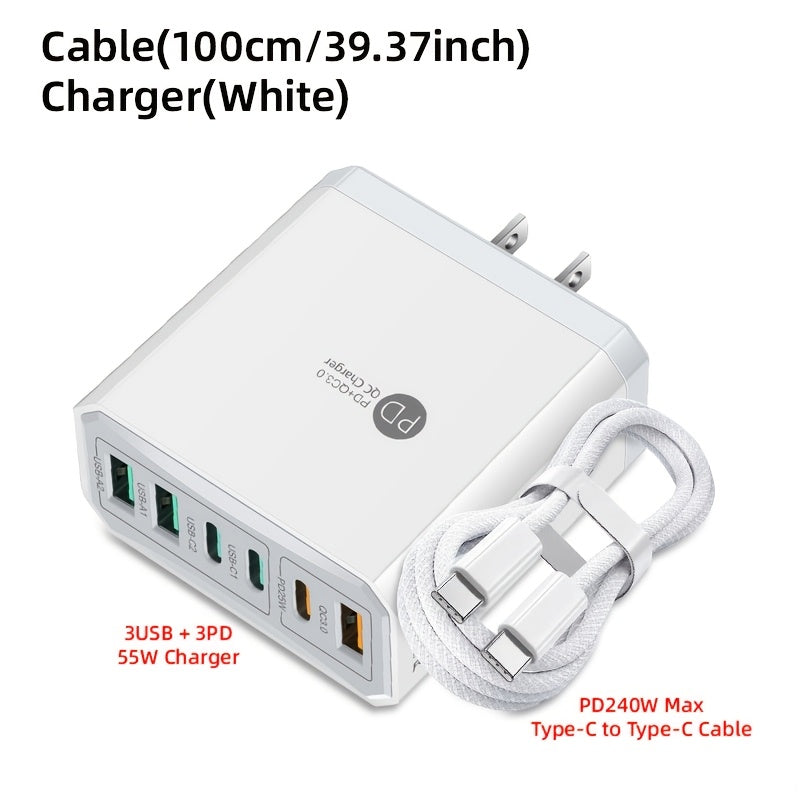 6 Ports Fast Charging Adapter and Cable Set