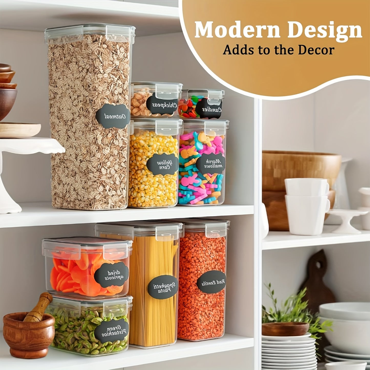 TUDOCCY 24pcs Geometric Kitchen Organizer Set