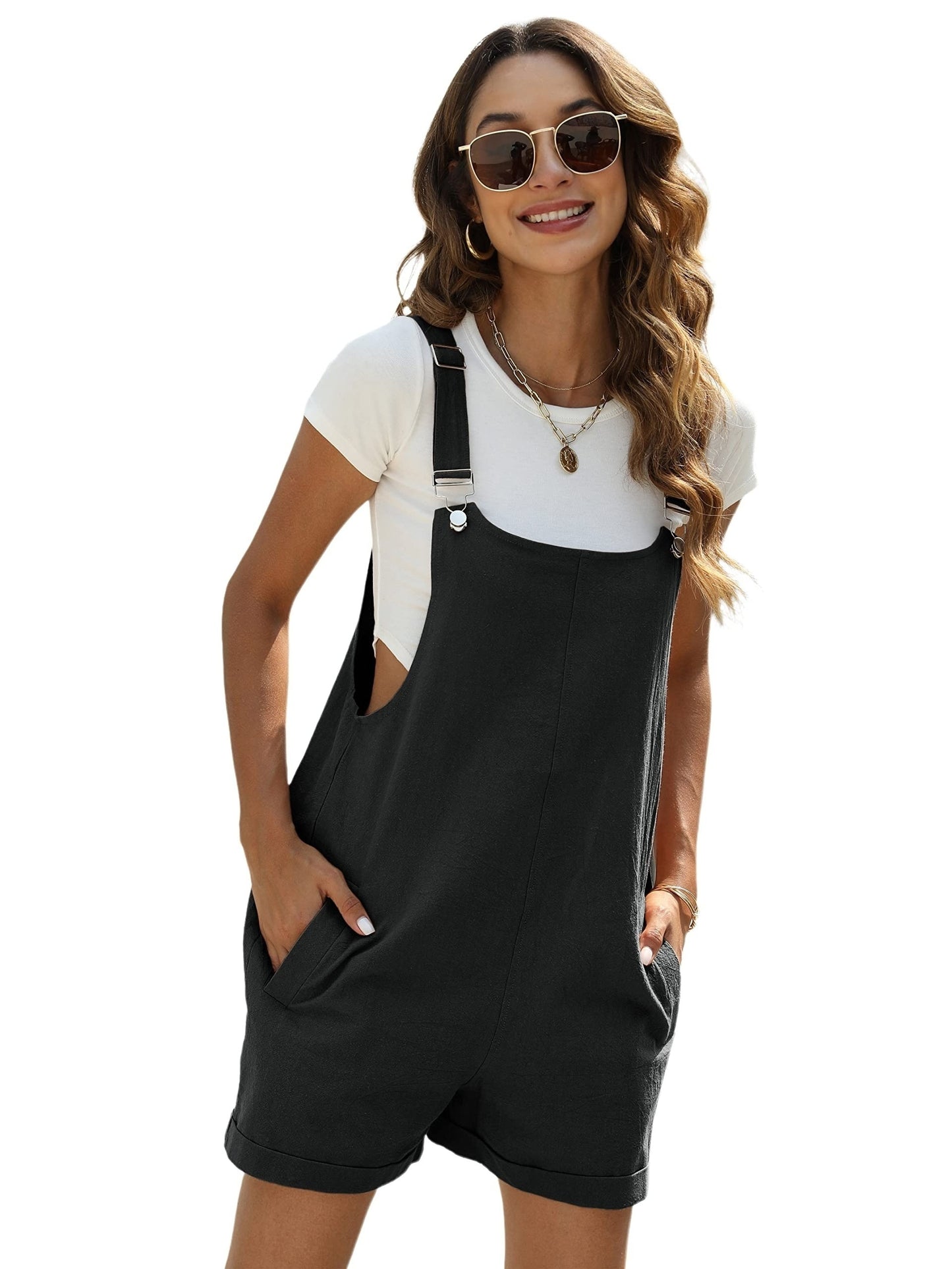 Comfy Linen Sleeveless Jumpsuit with Pockets
