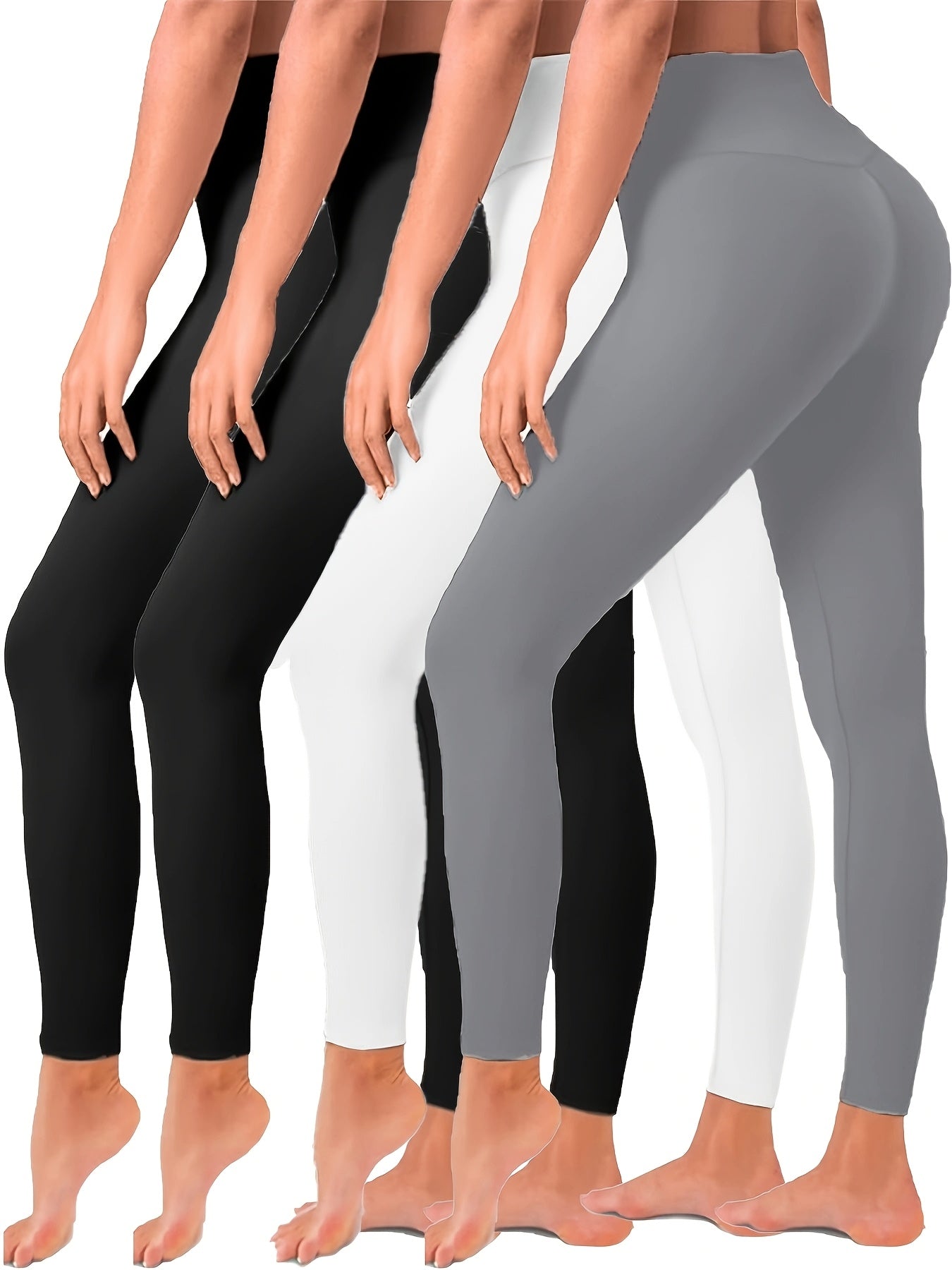 High Waisted Butt Lift Leggings 4 Pack