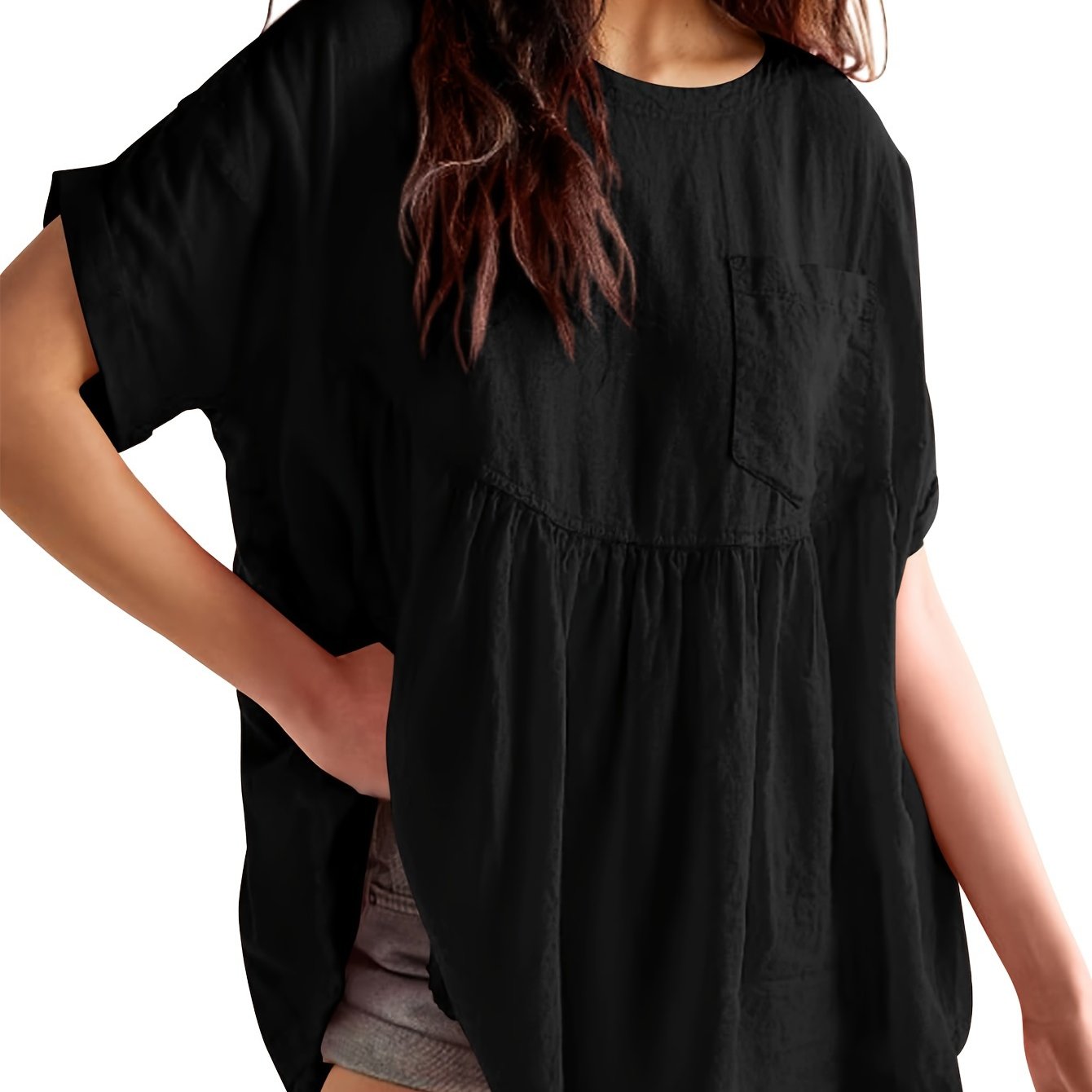 Plus Size Summer Babydoll Tops for Women