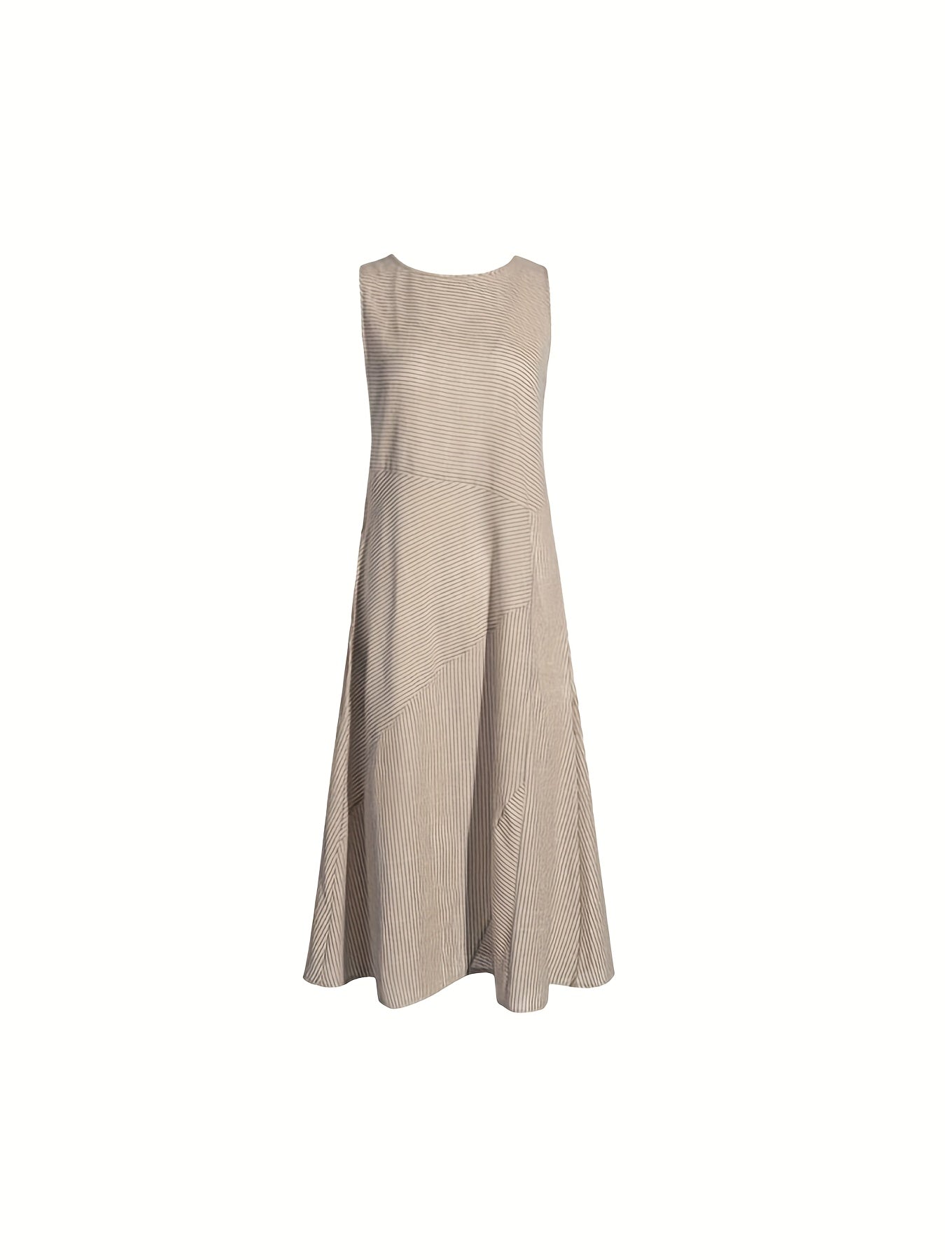Womens Striped Midi Dress with Pockets