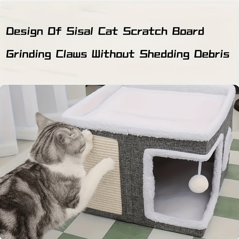 Luxury Multi-Level Cat House With Plush Cushions