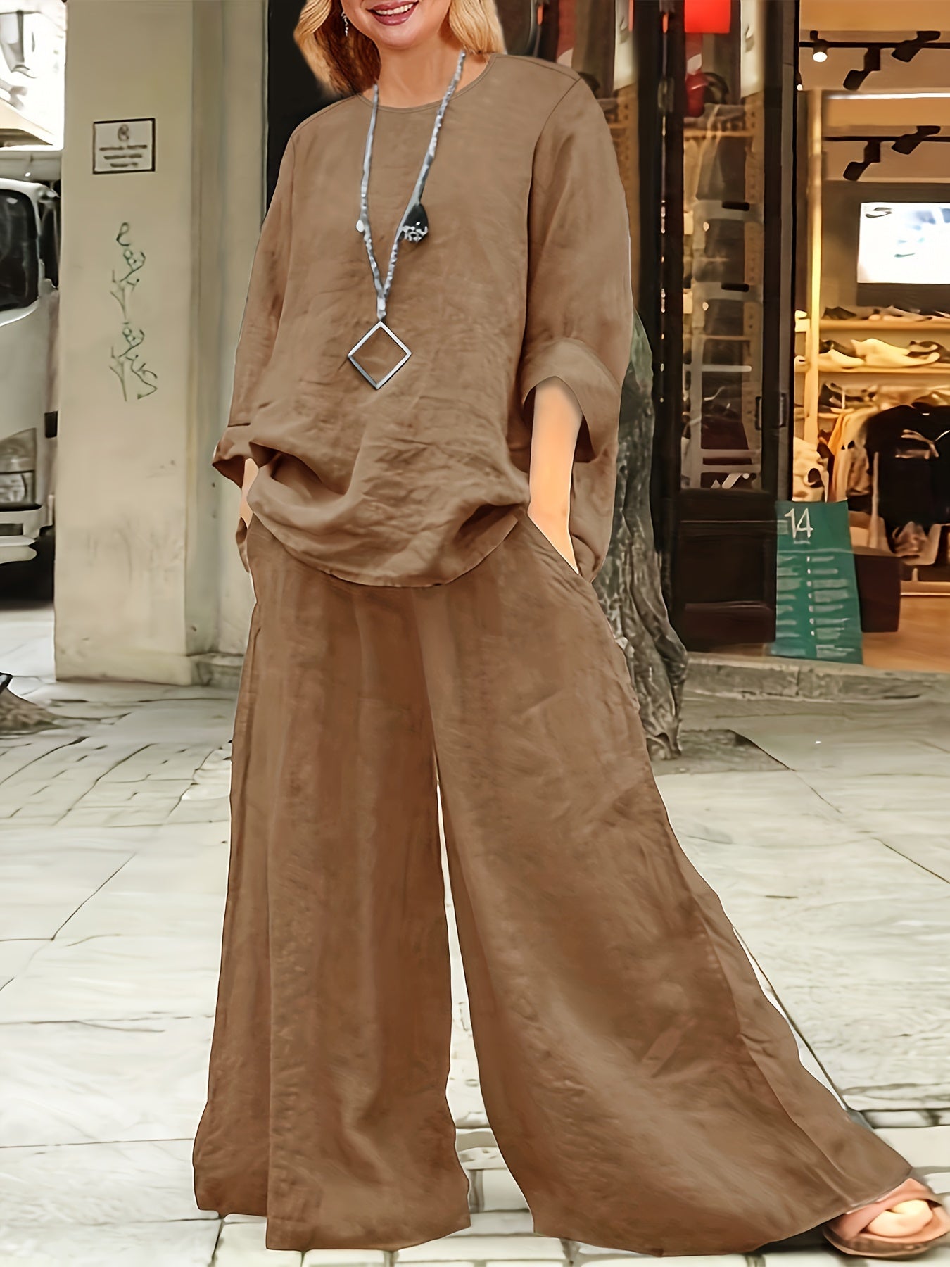 Plus Size Casual Pants Set for Spring