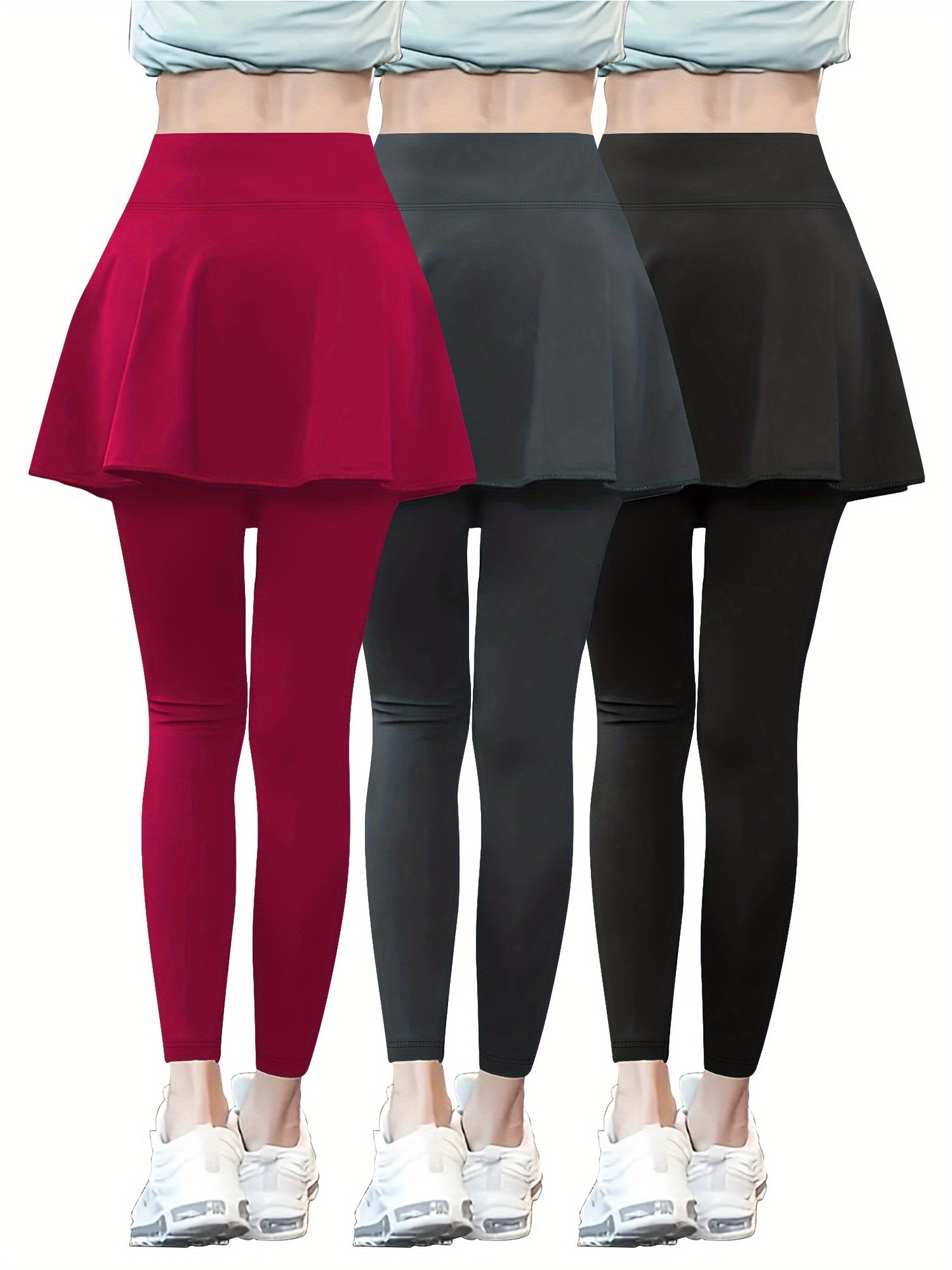 High Waist Yoga Leggings 3-Pack With Pockets