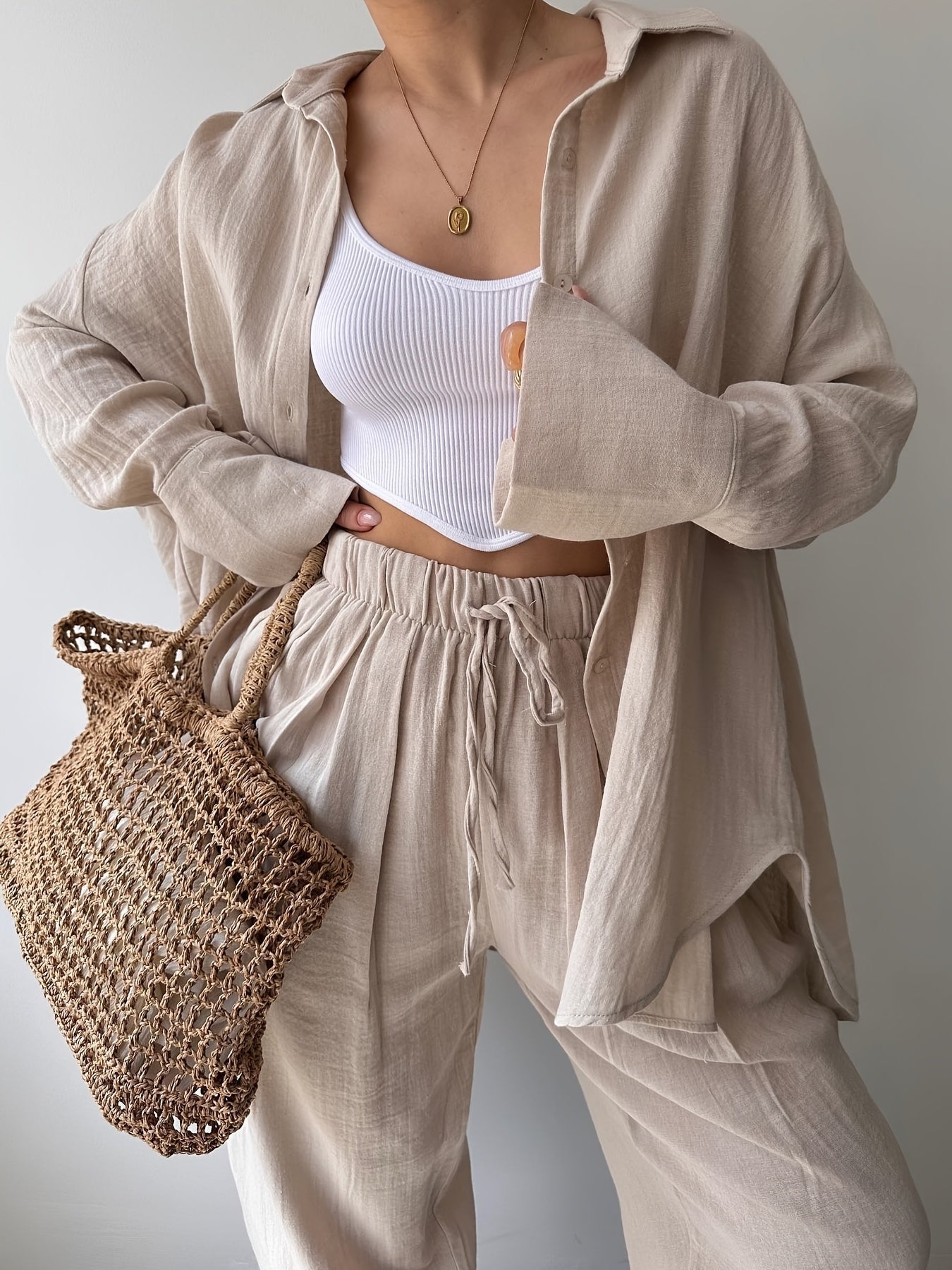 Simple Fashion Two-Piece Suit Set