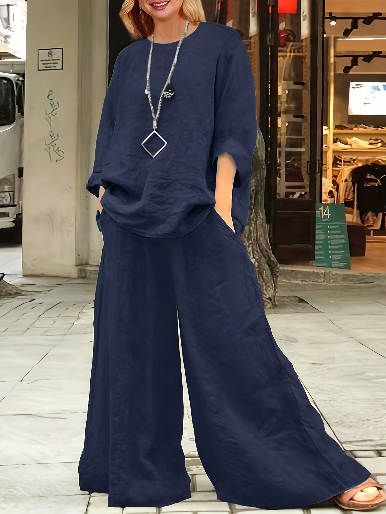 Plus Size Casual Pants Set for Spring