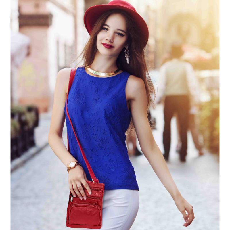 Genuine Leather Crossbody Handbag in Multiple Colors
