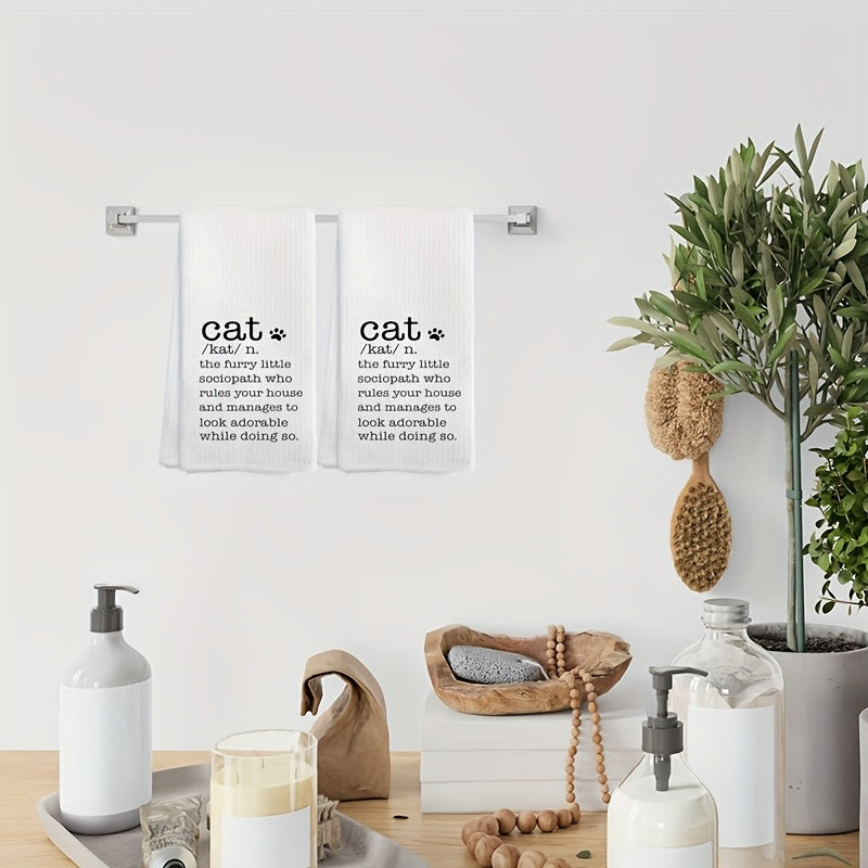 Funny Kitchen Towel with feline Psychopath