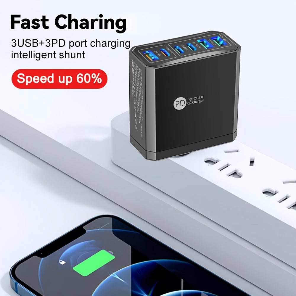 6 Ports Fast Charging Adapter and Cable Set