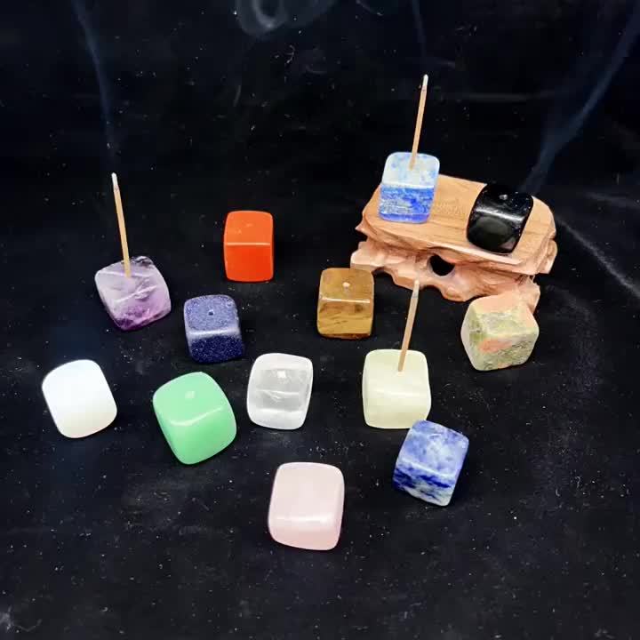 Natural Crystal Agate Incense Holders Set