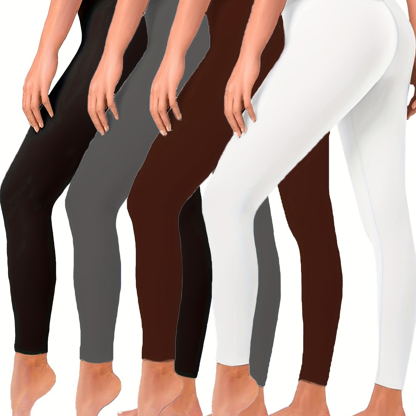 High Waisted Butt Lift Leggings 4 Pack