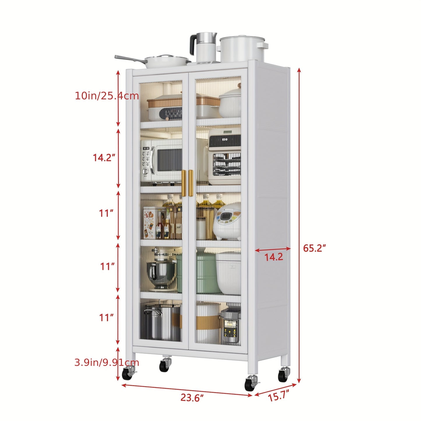 White Multi-Layer Kitchen Storage Cabinet