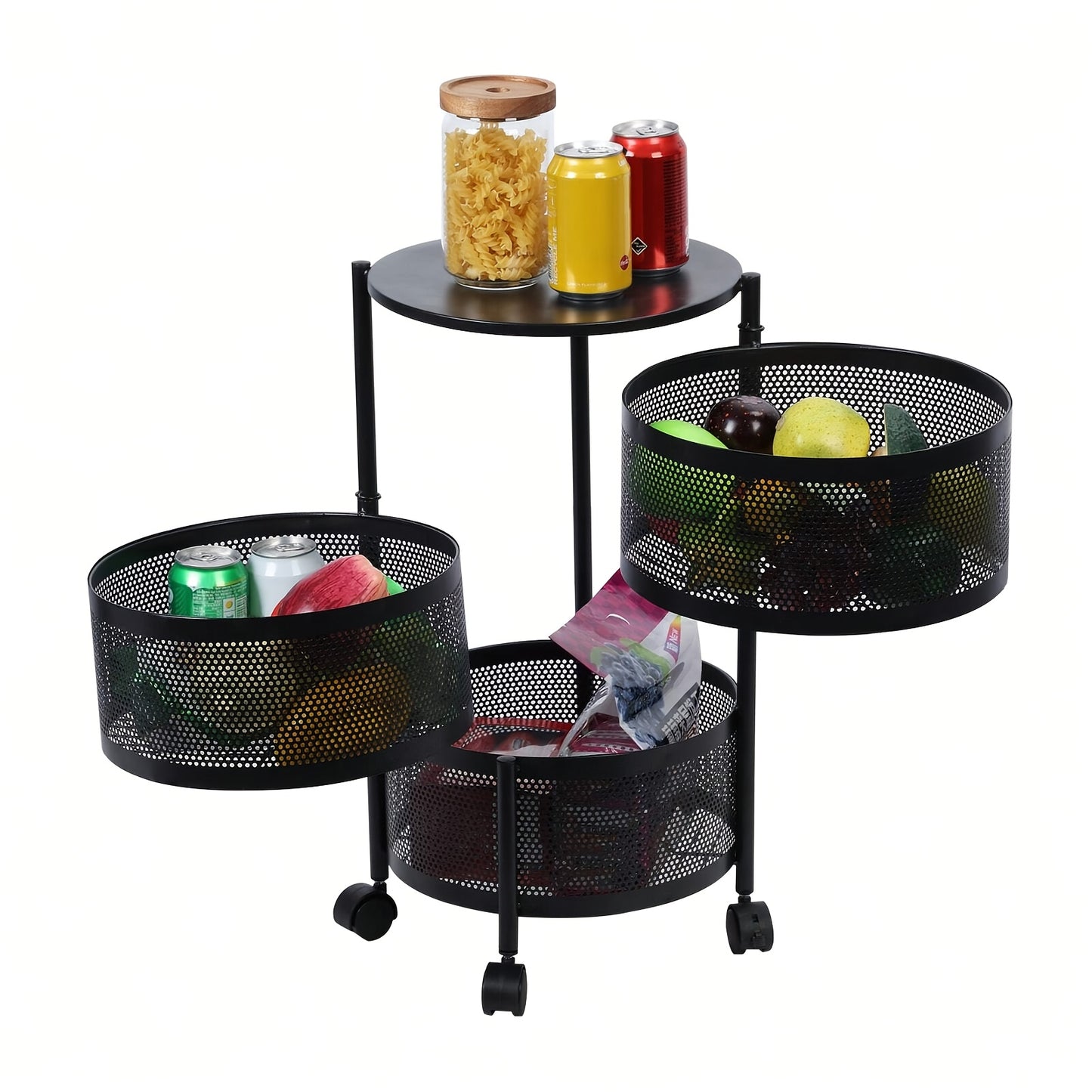 Metal Rotating Fruit And Vegetable Storage Rack