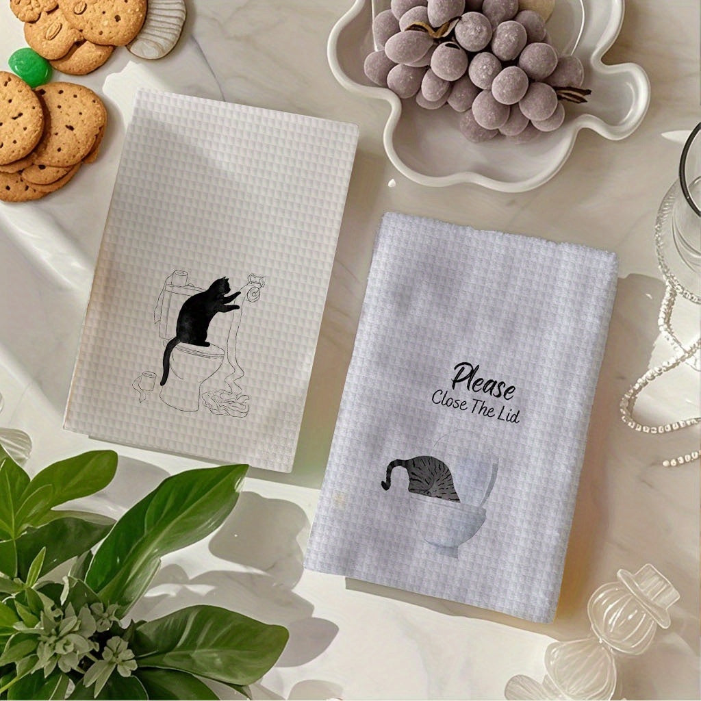 Funny Cat Bathroom Towels Gift Set