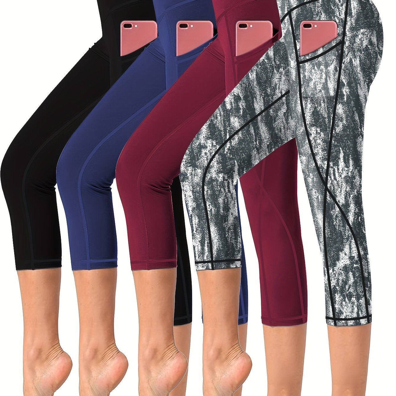 High-Waisted Yoga Capris with Pockets