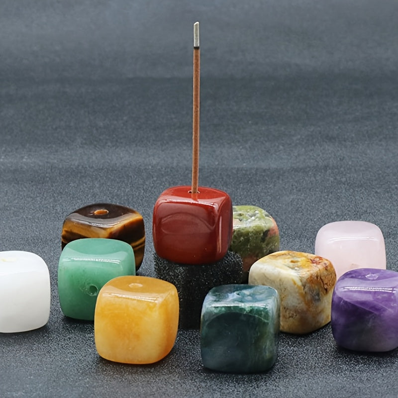 Natural Crystal Agate Incense Holders Set