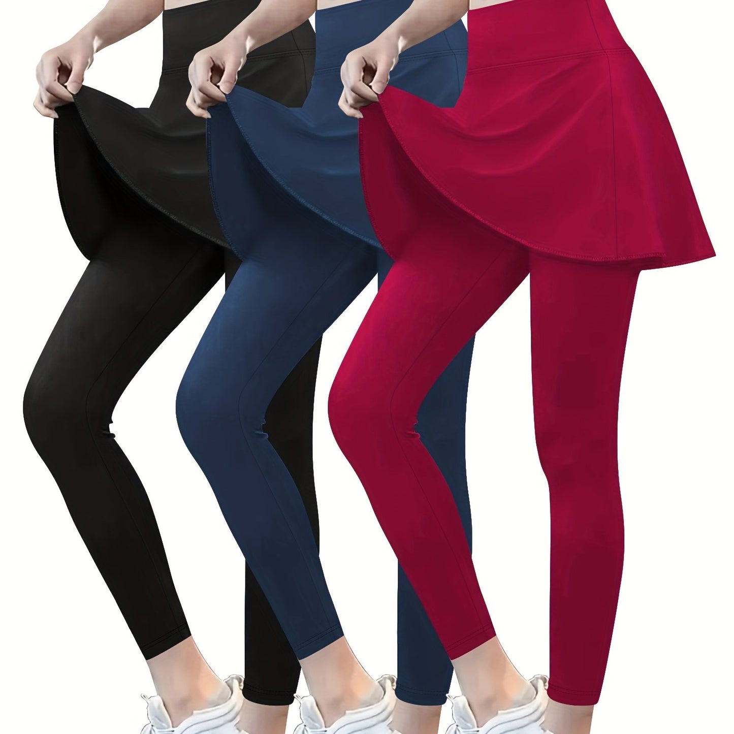 High Waist Yoga Leggings 3-Pack With Pockets