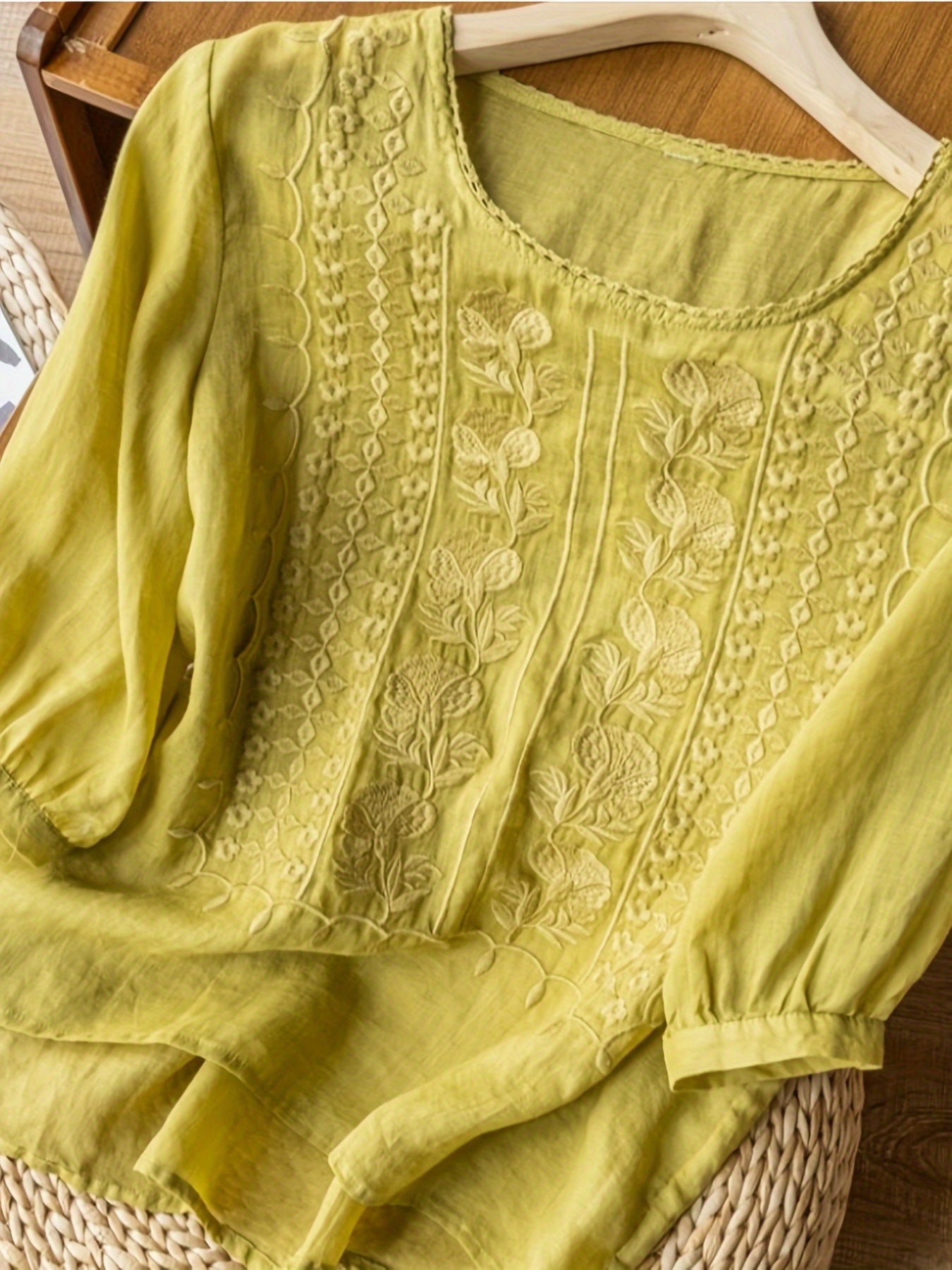 Women's Embroidered Cotton T-Shirt Various Colors