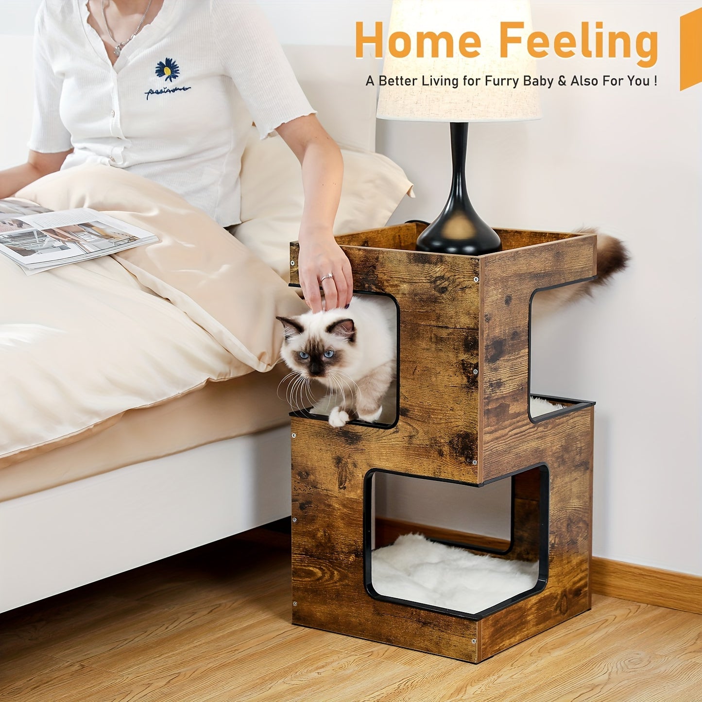 Small Modern Cat Tree With Toy