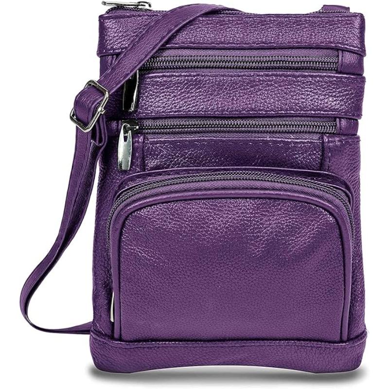 Genuine Leather Crossbody Handbag in Multiple Colors