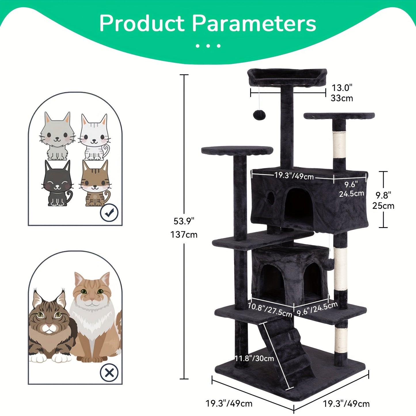 Large Multi-Level Cat Tree Activity Center