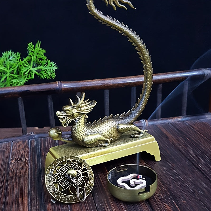 Golden Dragon Incense Burner for Zen Decor