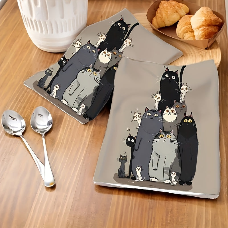 Black Cat Kitchen Towels Set of Two