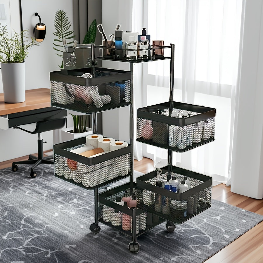 Rotating 5 Tier Kitchen Storage Shelf