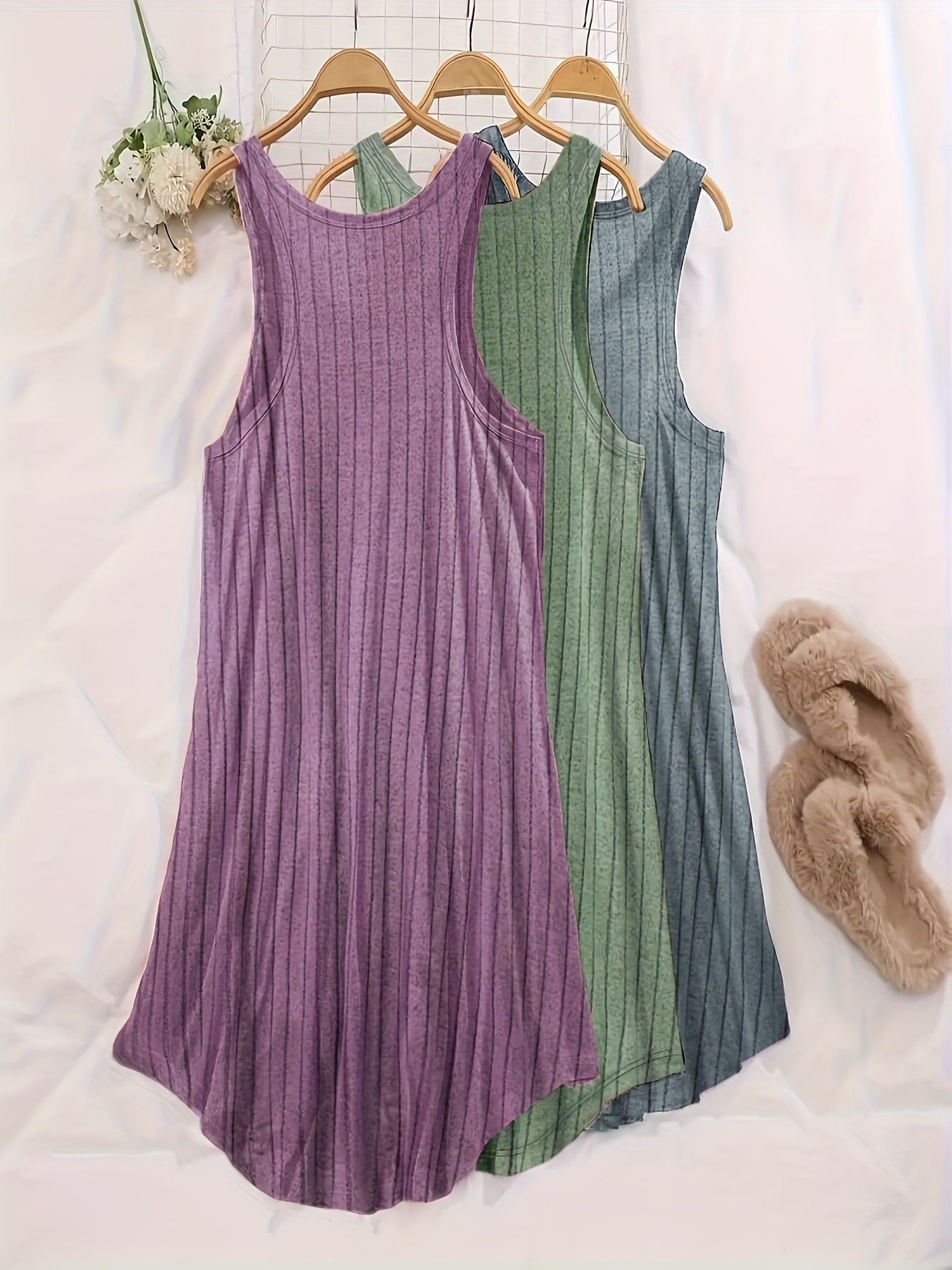 Large Three-Piece Ribbed Vest Set
