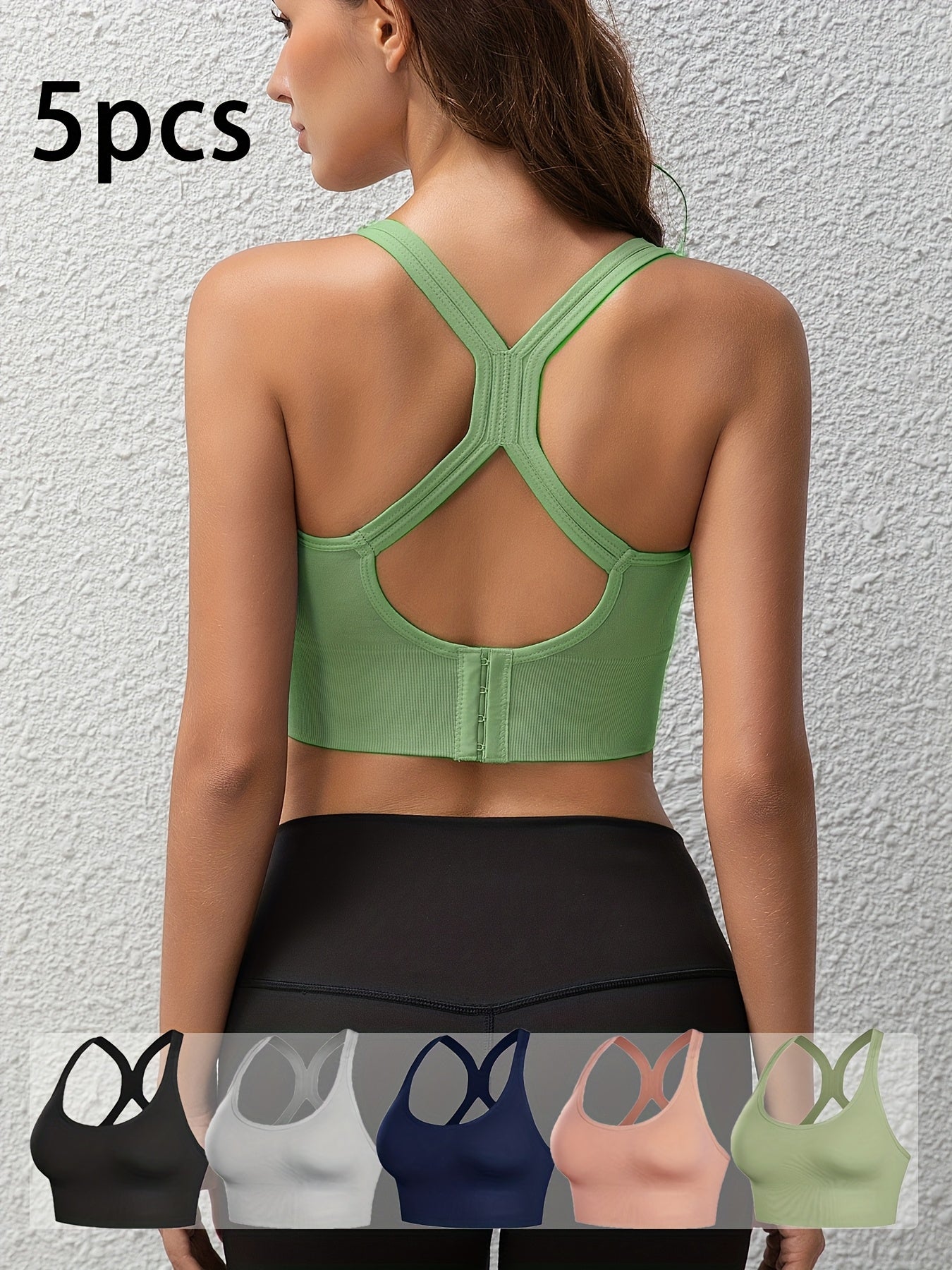High-Support Wireless Sports Bra 5pcs Set