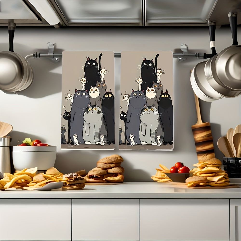 Black Cat Kitchen Towels Set of Two
