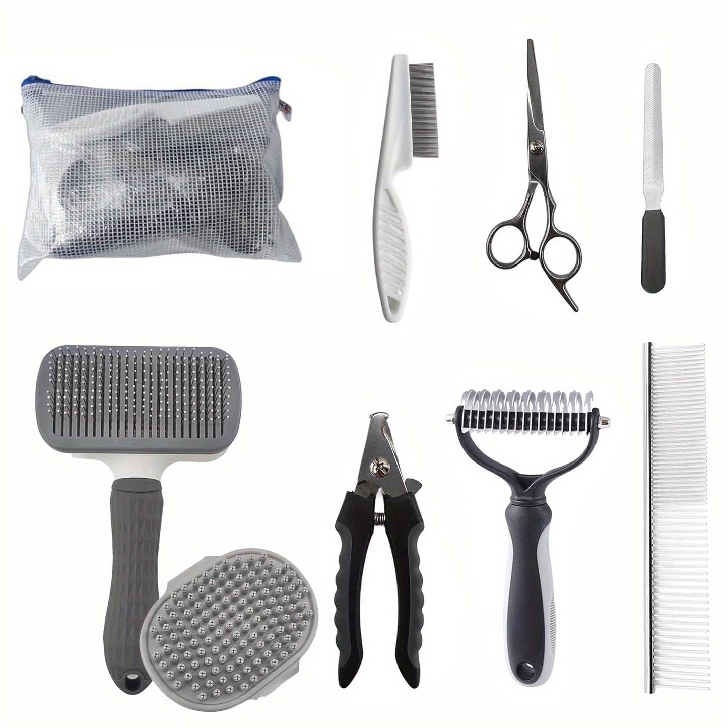 8 Piece Dog Grooming Brush Set