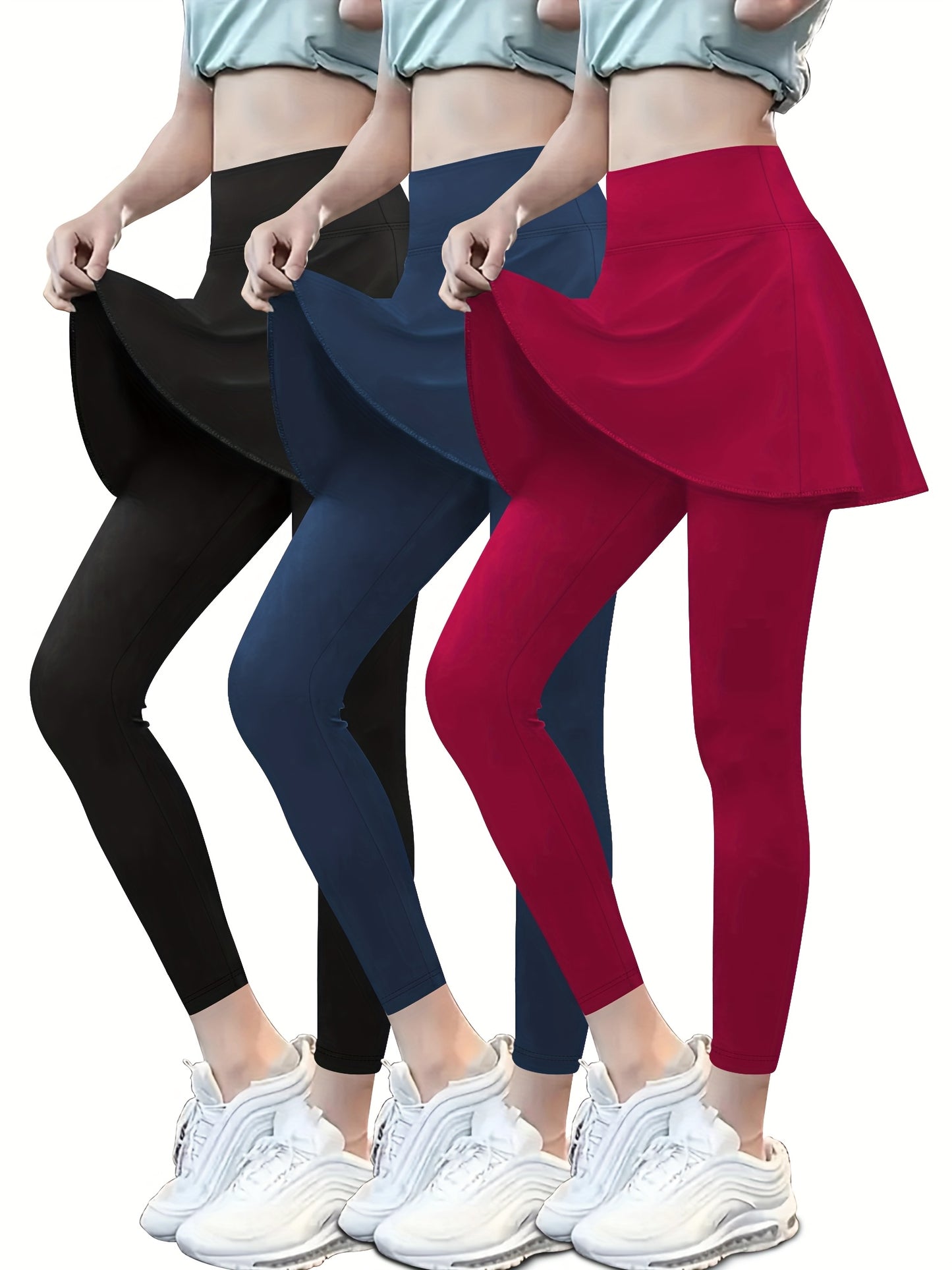 High Waist Yoga Leggings 3-Pack With Pockets