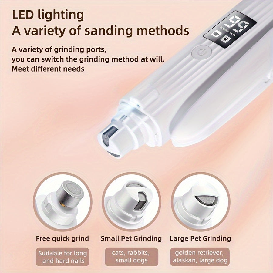 Rechargeable LED Pet Nail Grinder Tool