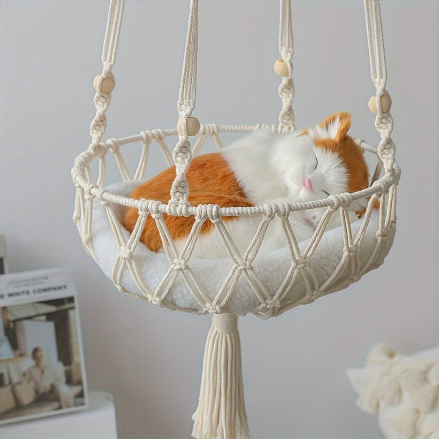 Bohemian Hand Woven Cat Hammock Bed
