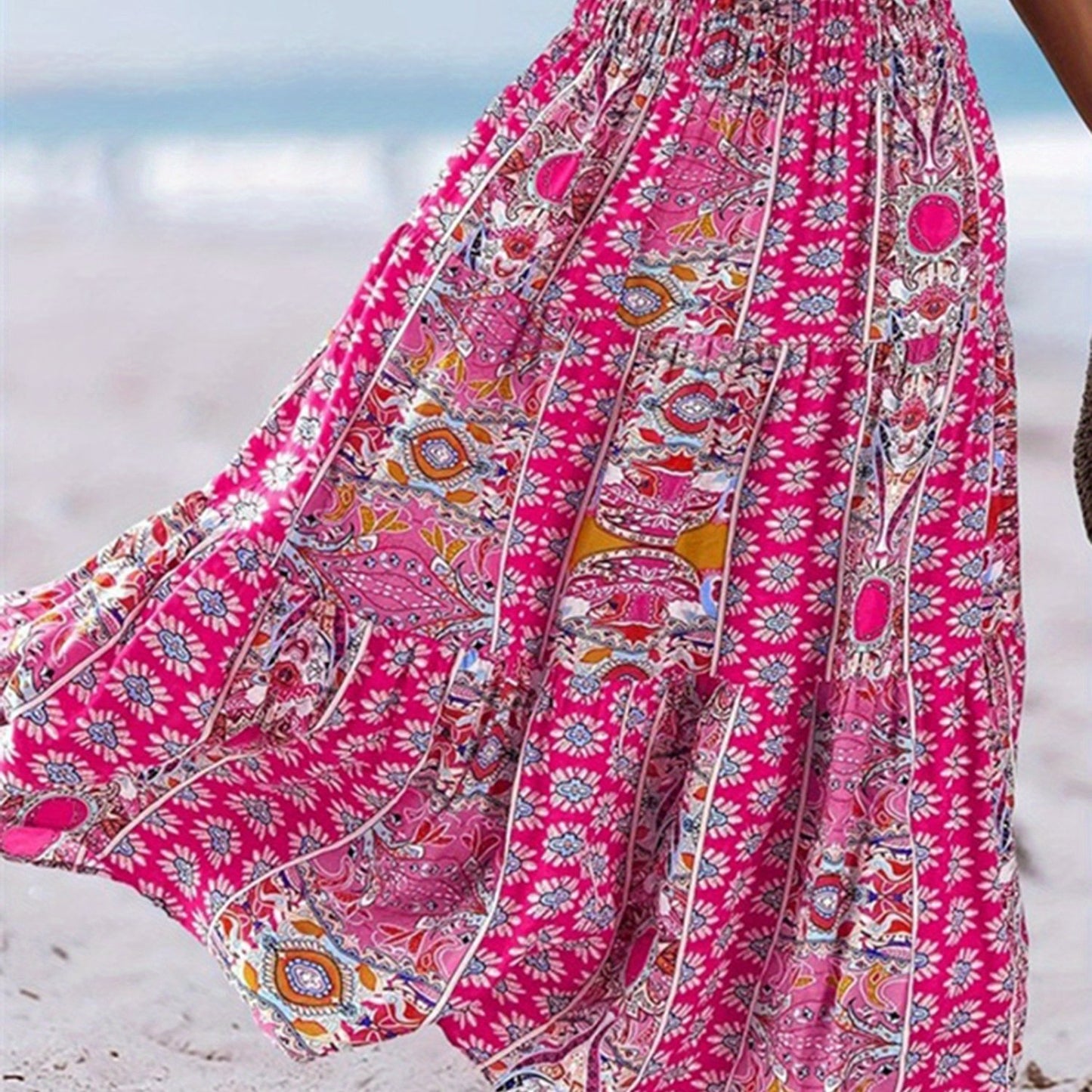 Women's Boho Floral A-Line Skirt