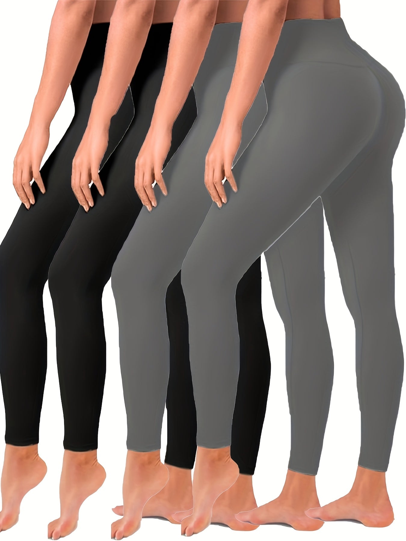 High Waisted Butt Lift Leggings 4 Pack