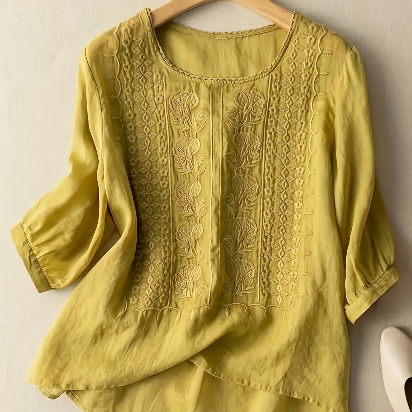 Embroidered Women's Summer T-Shirt Blouse