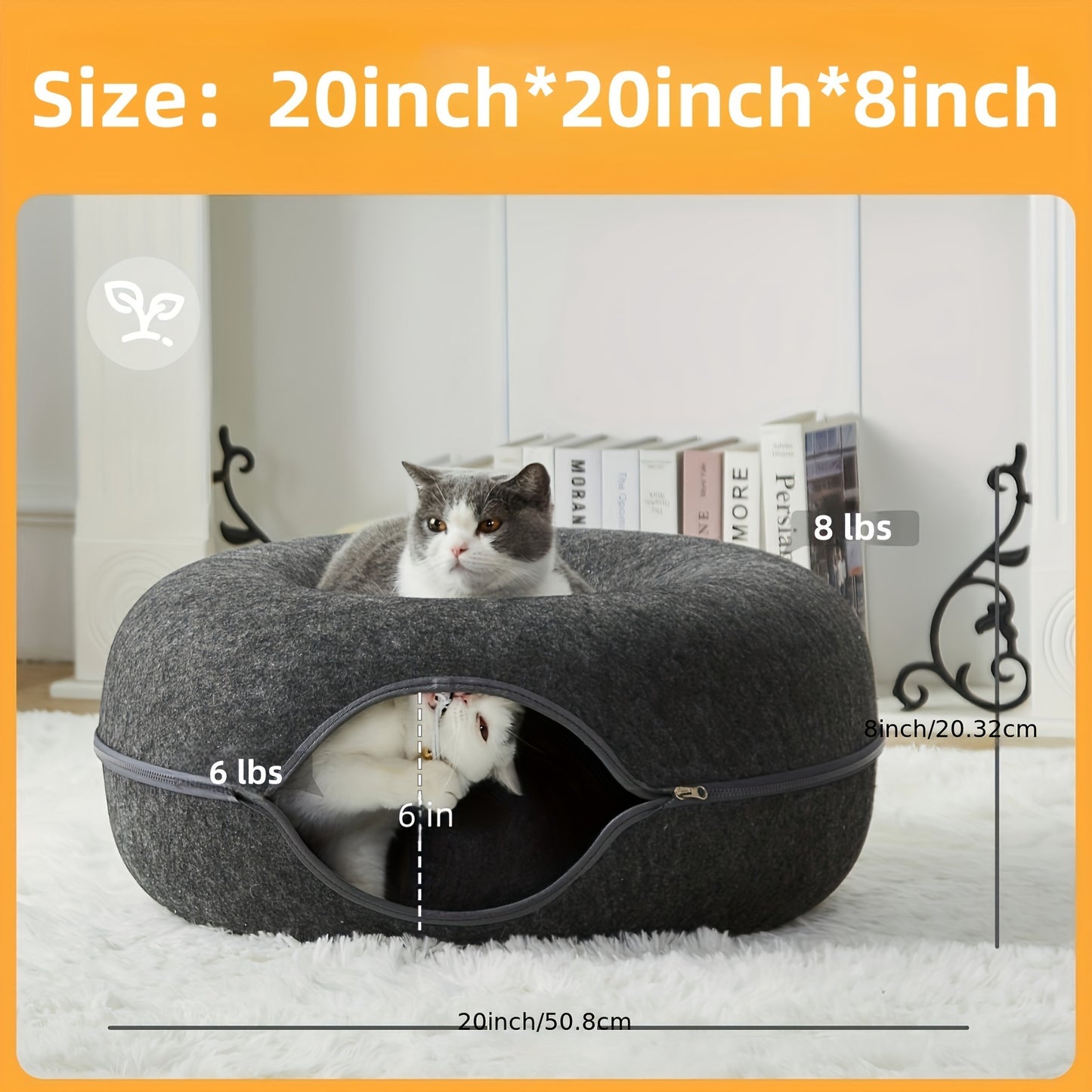 Peekaboo Cat Cave Donut Tunnel Bed