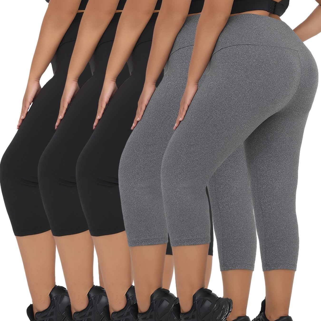 High Waisted Plus Size Yoga Pants 5-Pack