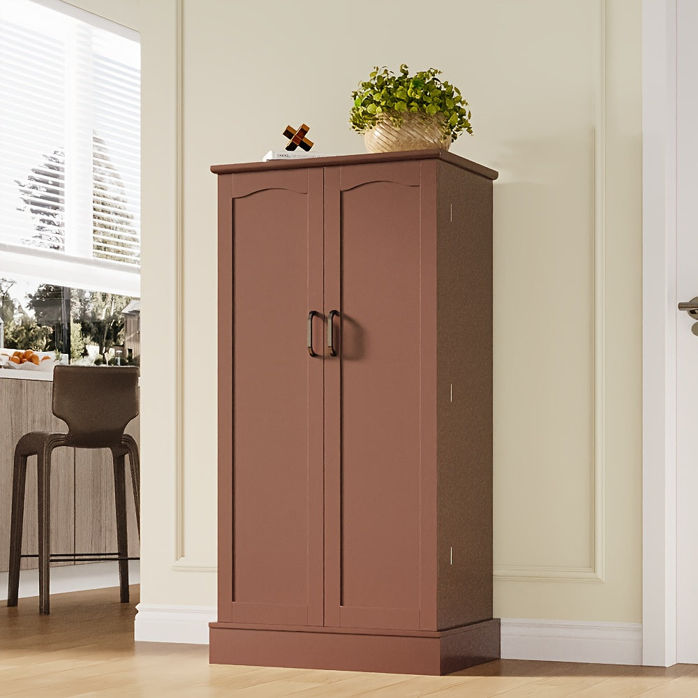White Farmhouse Pantry Cabinet with Shelves