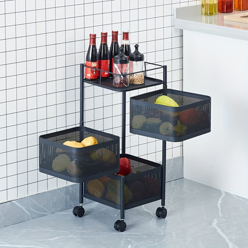 Metal Rotating Fruit And Vegetable Storage Rack